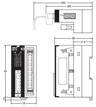 DRT2-[]D32ML(-1) / []D16ML(-1) 外觀尺寸 1 