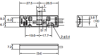 E32-HB04, E3X-DAT[]-S 外觀尺寸 2 