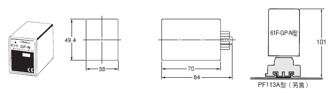 61F-GP-N[] 外觀尺寸 1 