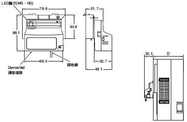 3G3RX-V1 外觀尺寸 5 