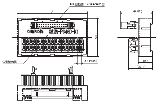 XW2R （PLC連接型） 外觀尺寸 57 
