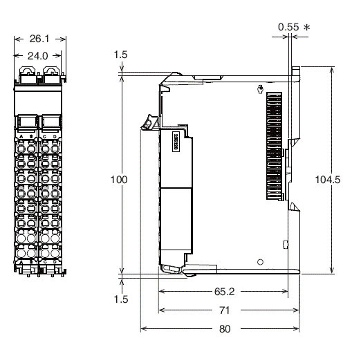 NX-EC0[][][] 外觀尺寸 3 