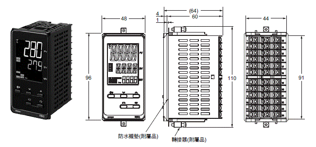 E5EC-800 / E5EC-B-800 外觀尺寸 2 