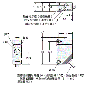 E3ZS 外觀尺寸 3 