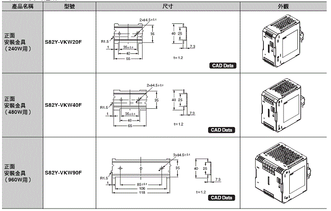 S8VK-WA 外觀尺寸 5 