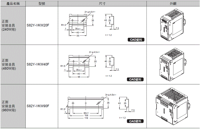 S8VK-WB 外觀尺寸 4 