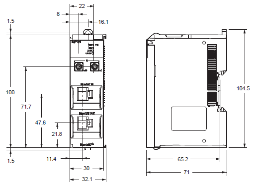NX-ECT101 外觀尺寸 1 