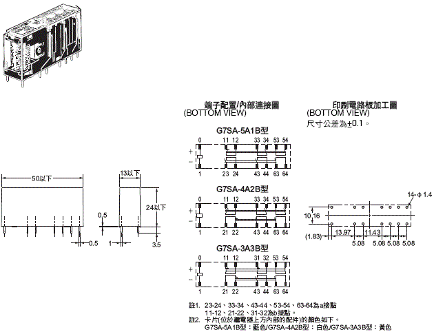 G7SA 外觀尺寸 2 