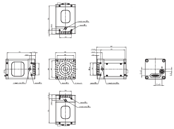 STC Series (SWIR Camera) 外觀尺寸 2 