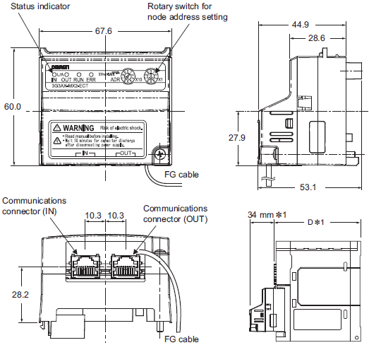 3G3MX2-V2 外觀尺寸 9 