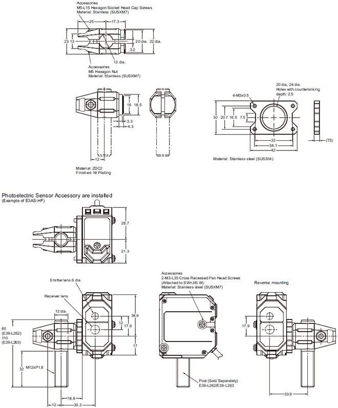 E3AS-HF Series 外觀尺寸 13 
