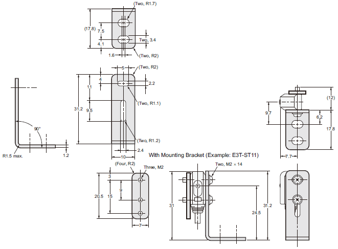 E3T-[]-UL 外觀尺寸 36 