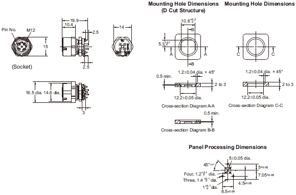 XS5[]-T 外觀尺寸 15 