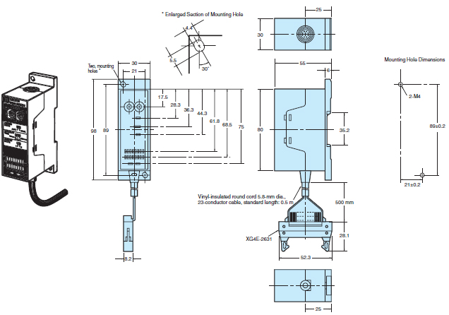 V600-HA 外觀尺寸 6 V600-HAR92_Dim