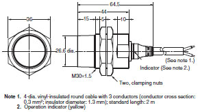 E2A 外觀尺寸 14 E2A-M30KN20-WP-[][]_Dim