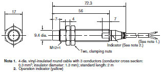 E2A 外觀尺寸 20 E2A-M12LN08-WP-[][]_Dim