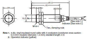 E2A 外觀尺寸 23 E2A-M18LN16-WP-[][]_Dim
