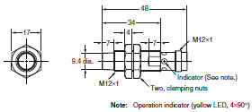 E2A 外觀尺寸 37 E2A-M12KN08-M1-[][]_Dim