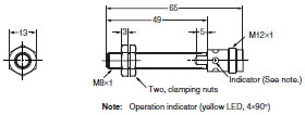 E2A 外觀尺寸 45 E2A-S08LS02-M1-[][]_Dim