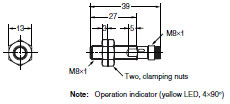 E2A 外觀尺寸 60 E2A-S08KS02-M5-[][]_Dim