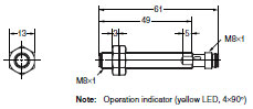 E2A 外觀尺寸 63 E2A-S08LS02-M5-[][]_Dim