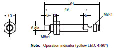 E2A 外觀尺寸 64 E2A-S08LN04-M5-[][]_Dim