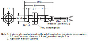 E2A 外觀尺寸 8 E2A-M12KN08-WP-[][]_Dim
