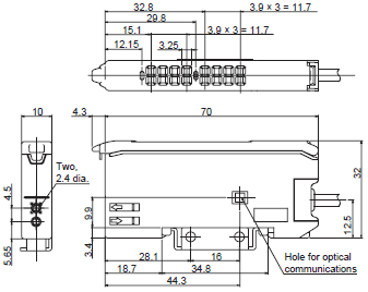 E32-L11FP / L1[]FS, E3X-DA[][]TG-S 外觀尺寸 3 